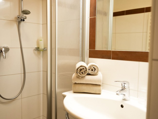 Badezimmer mit Dusche und WC